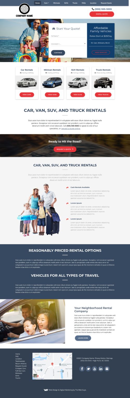 Car Rental Website Design